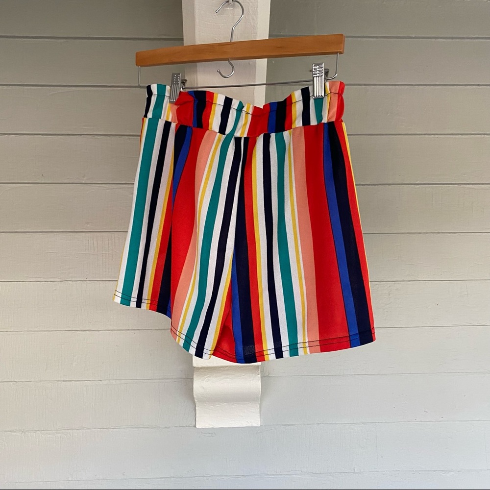 Olivia Rose Striped High-waisted Shorts